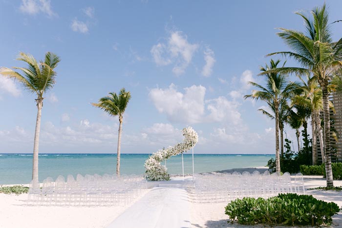 asymmetrical floral ceremony arch