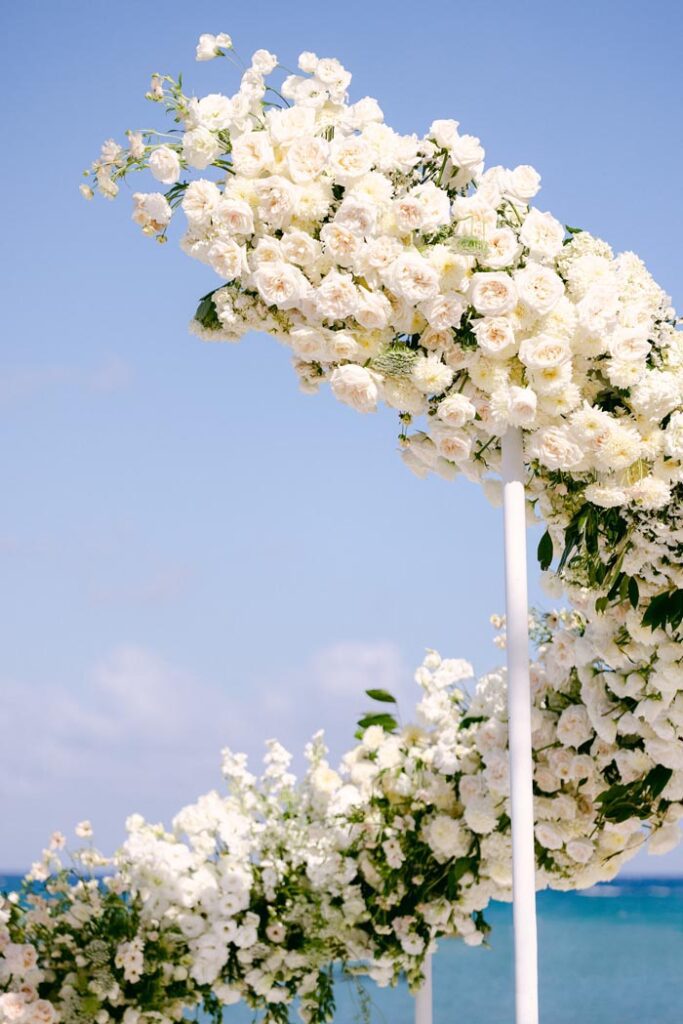 asymmetrical floral ceremony arch