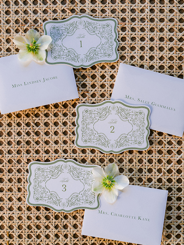 Belt buckle inspired escort cards